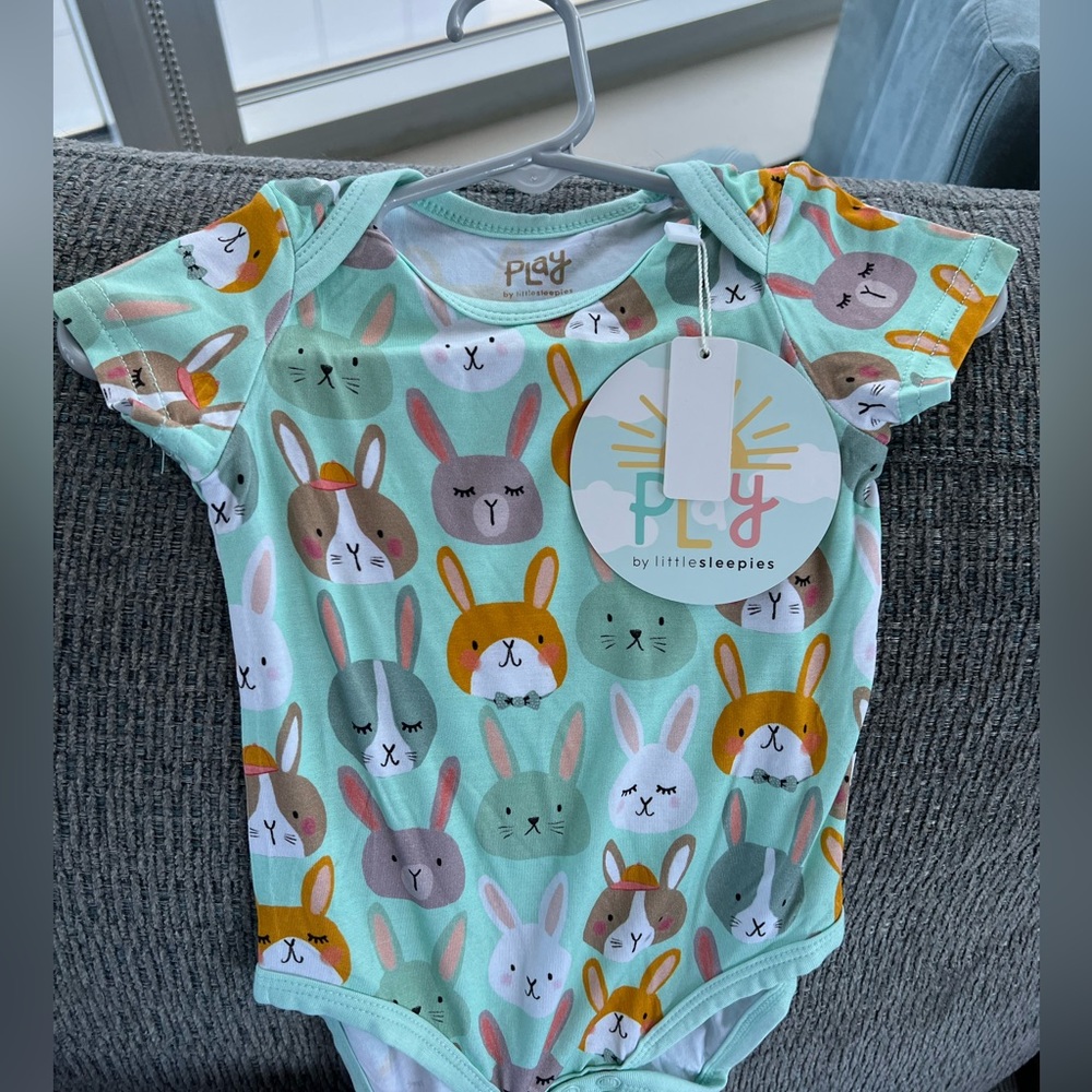 Little Sleepies Play | Rad Rabbits Short Sleeve Bodysuit | 6-12 months